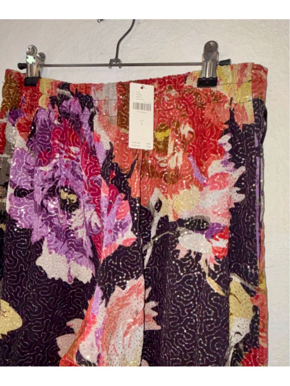 NEW Ranna Gill Designer Avant Garde Sequin Floral WideLeg Pants S Anthropologie - Picture 8 of 10